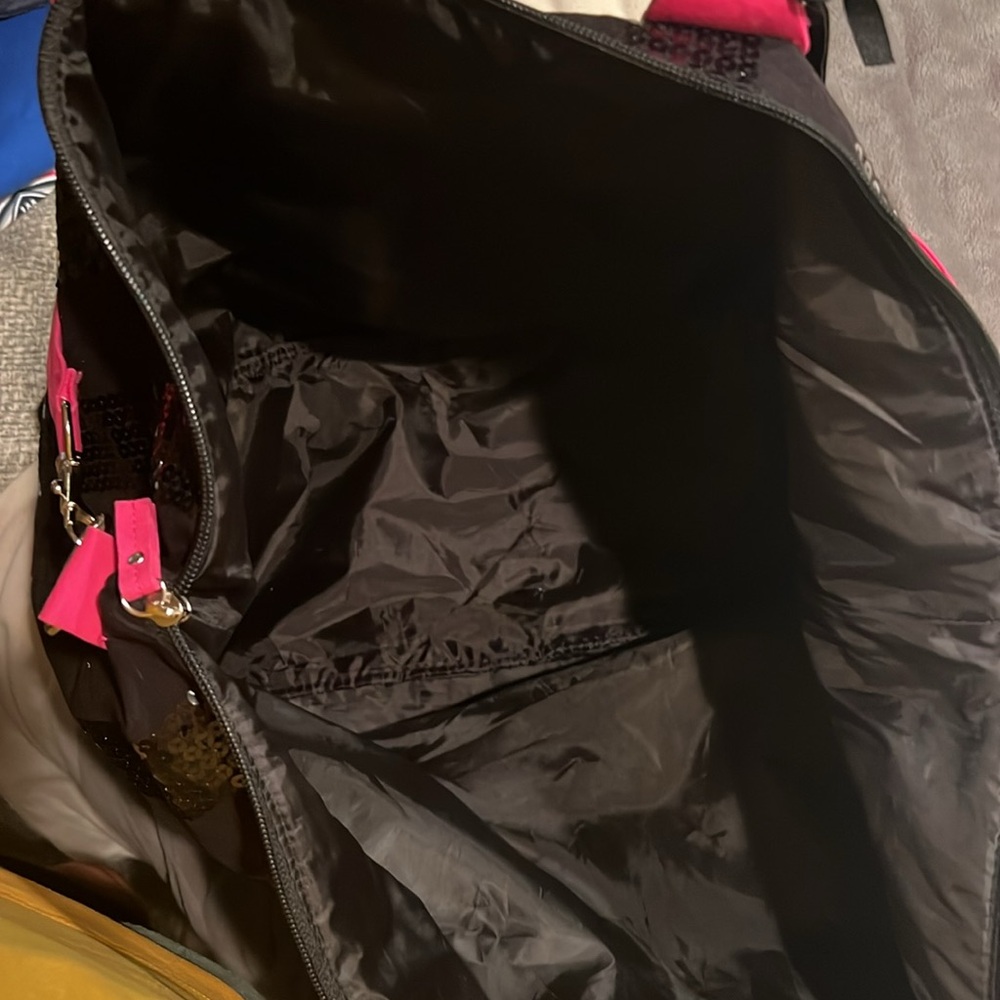 Victoria's Secret Black and Hot Pink Sequin Tote - Picture 4 of 4